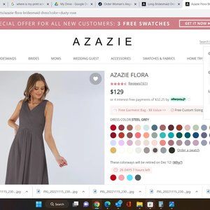 AZAZI Flora Bridesmaid Dress Charcoal